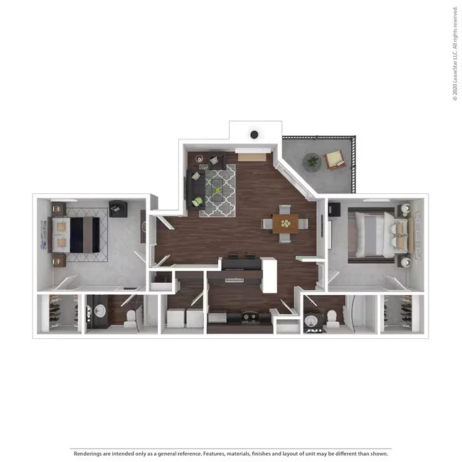 2 Bed / 2 Bath 1079 floor plan